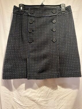 Any Taylor Loft Lined Skirt with double pleats/ button detail